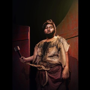 Datuin, playing the role of the Woodcutter, at a recent UOG play. 
